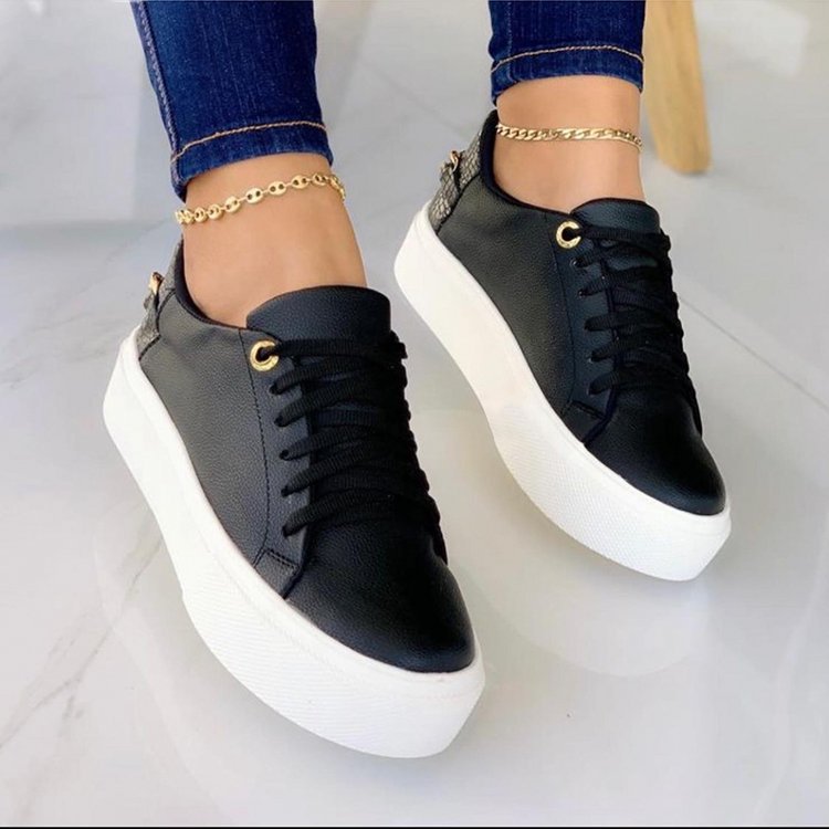 Large Size Women&#039;s Shoes New European And American Style Single Shoes Low-top Thick Slab Shoes Casual Women&#039;s Shoes White Shoes