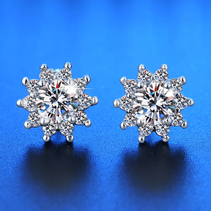 925 Sterling Silver Stud Earrings zircon For Women Fashion Exquisite Student Girlfriend Jewelry Accessories