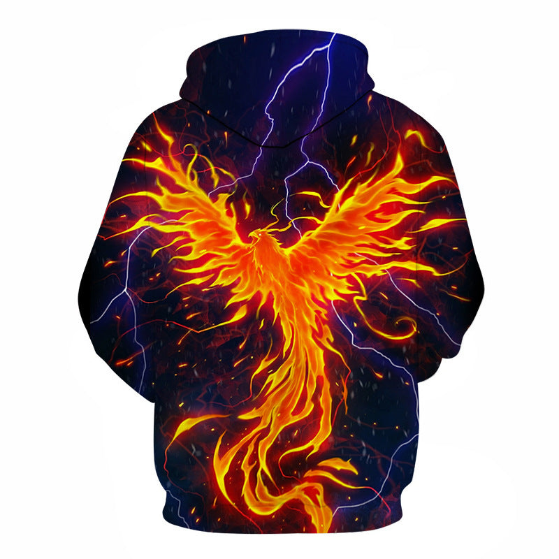 Flame Phoenix Series Hoodie Loose And Versatile Top