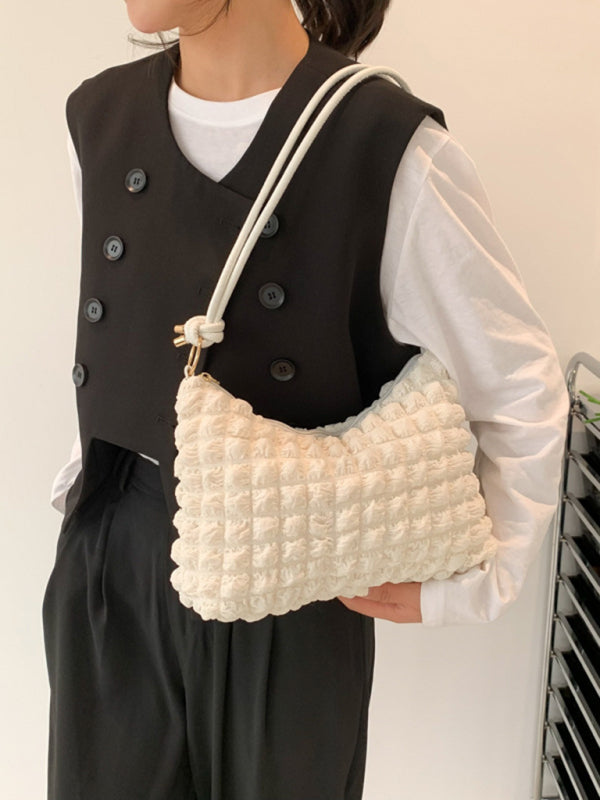New soft square underarm bag simple solid color handbag