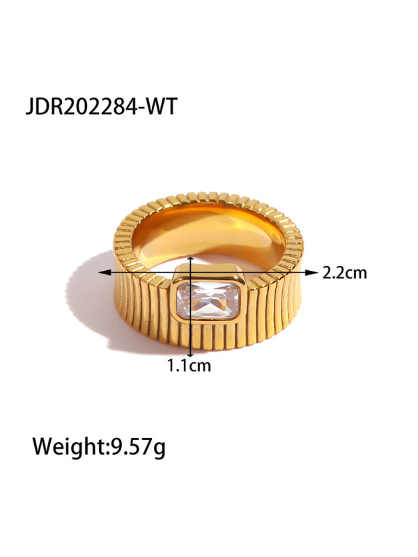 Fashionable zircon ring INS internet celebrity ring pair ring jewelry