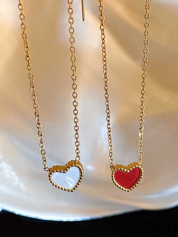 Simple temperament, fashion niche and versatile double-sided love clavicle chain necklace